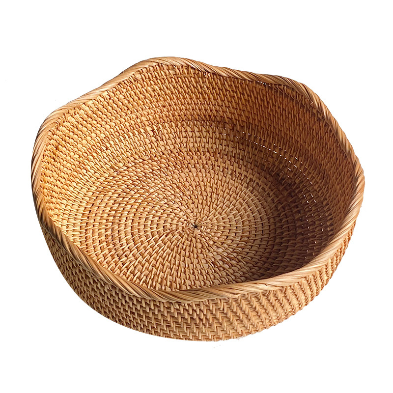 Roasting tea by the fire, Vietnamese autumn vine hand-woven storage fruits, candies, snacks, pastries, plates, Chinese fruit plates Item Picture