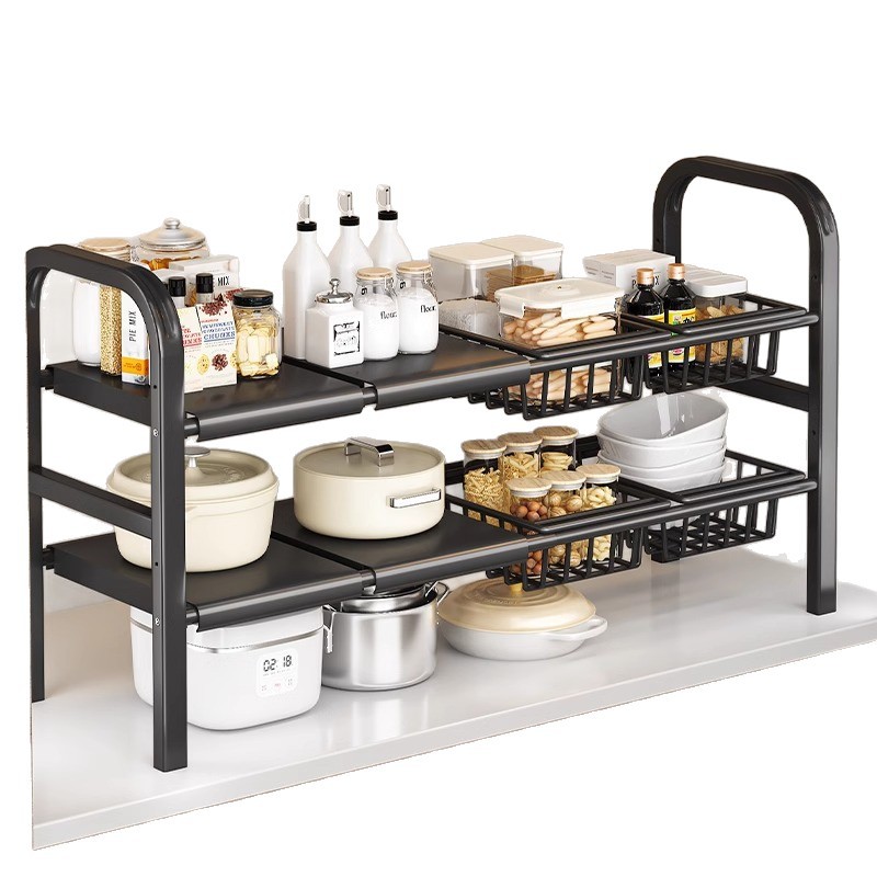 厨房下水槽置物架可伸缩橱柜分层下水道柜子收纳架落地多层厨具详情图5