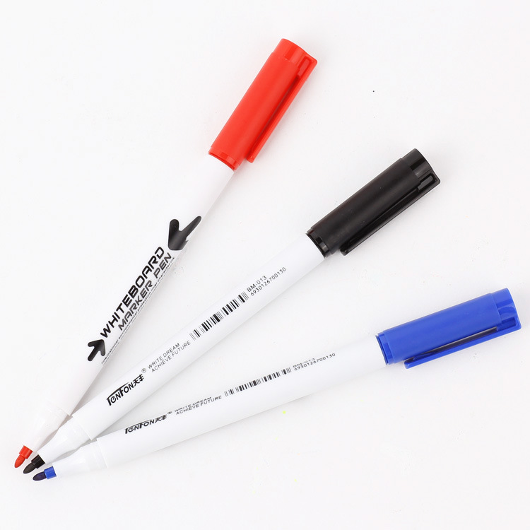 Factory-supplied small whiteboard pens with fine labels, black, blue, red and green whiteboard pens, export 013 whiteboard pens, easy to write and erase Specification image