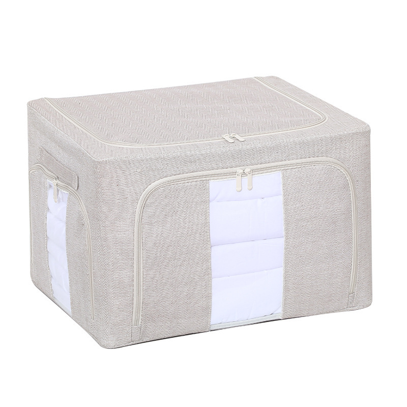 Loulan tres ventanas caja de marco de acero caja de almacenamiento de ropa de tela plegable caja de color sólido berner caja de carga súper fuerte visual Item Picture