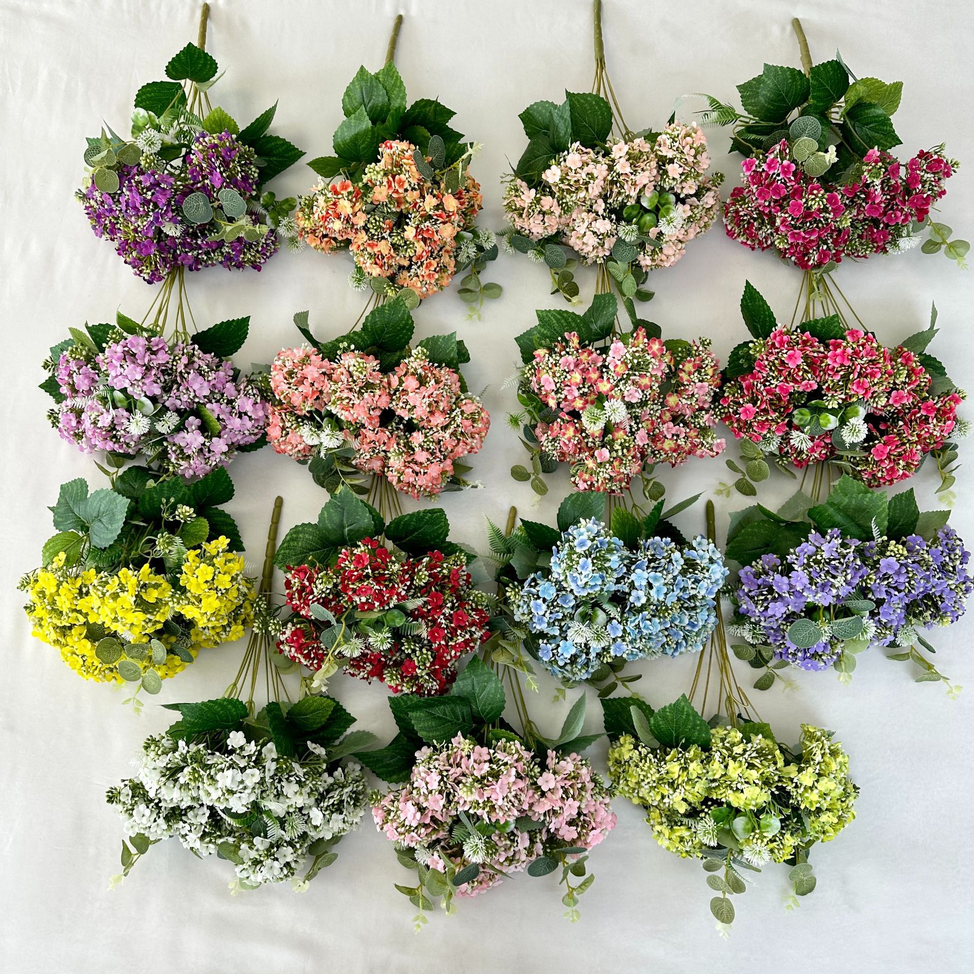 新品把束10头灵芝木绣球仿真花家居酒店插花婚庆花墙装饰配材假花