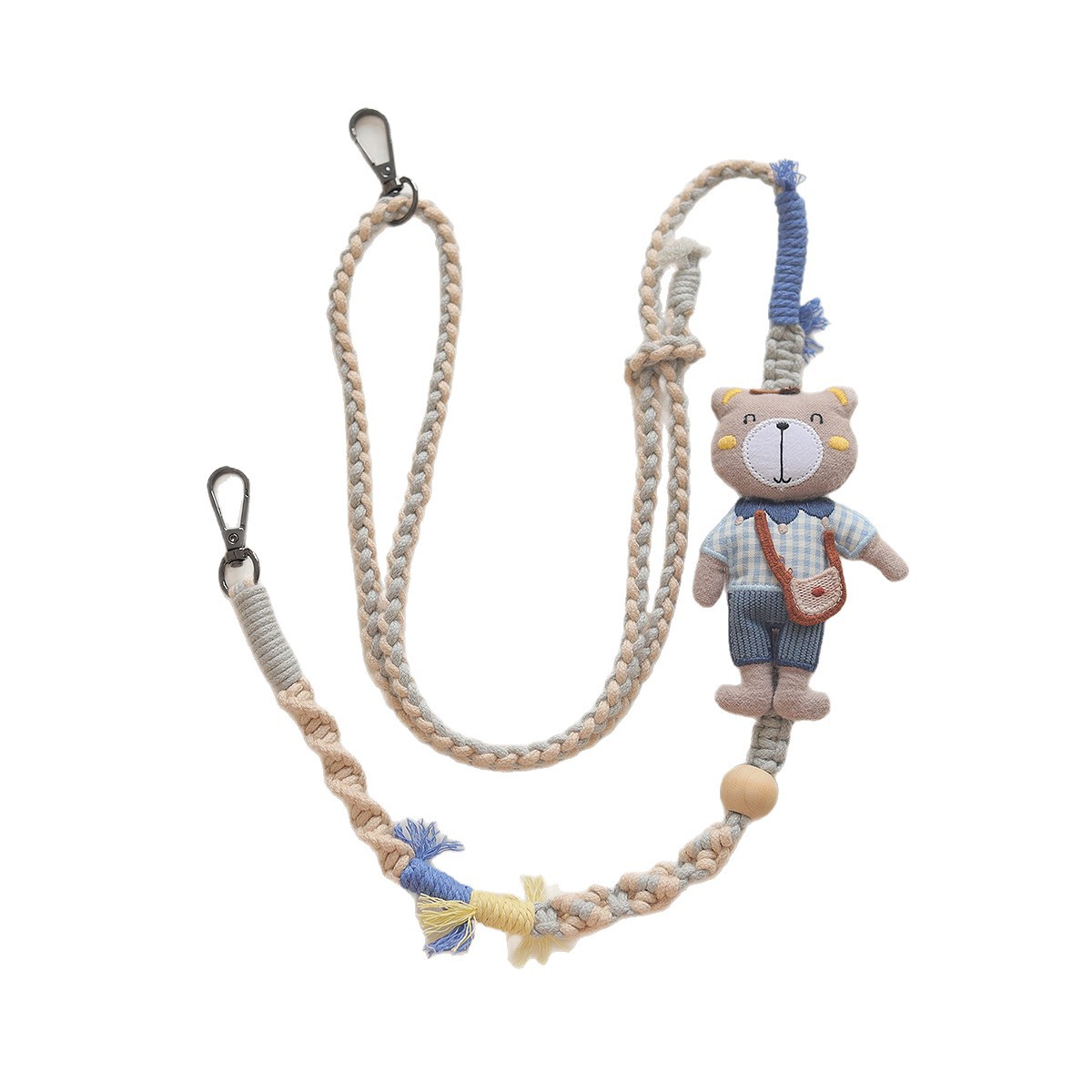 Original design hand-woven mobile phone lanyard, animal figurine, long crossbody lanyard, anti-loss, adjustable length, shoulder strap for women Item Picture