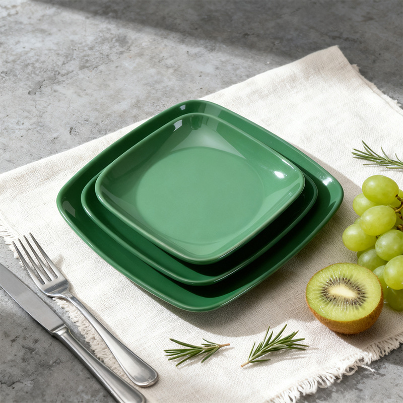 Commercial foreign trade plates, Shaxian Gaijiao rice and stir-fried noodles plates, plastic melamine tableware for catering canteens to stir-fry dishes details Picture