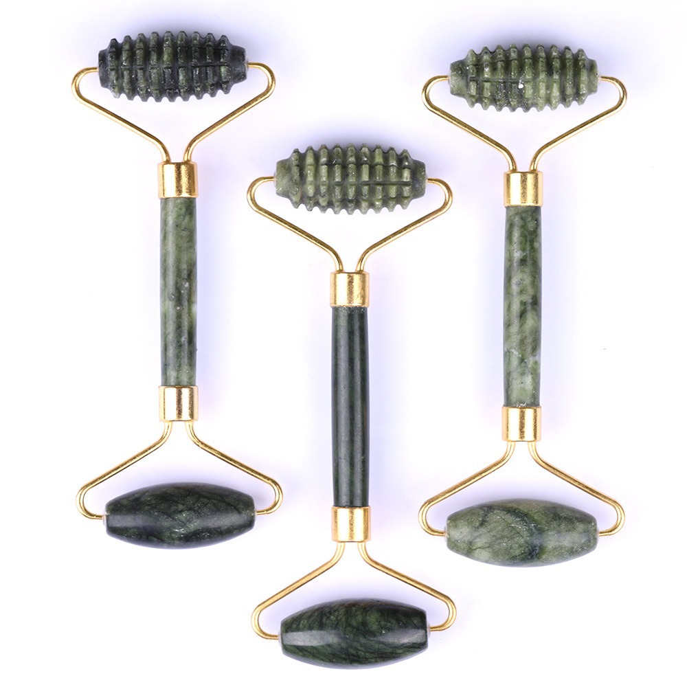 玉石刺头锌合金支架滚轮按摩器经络美容脸部容器按摩工具