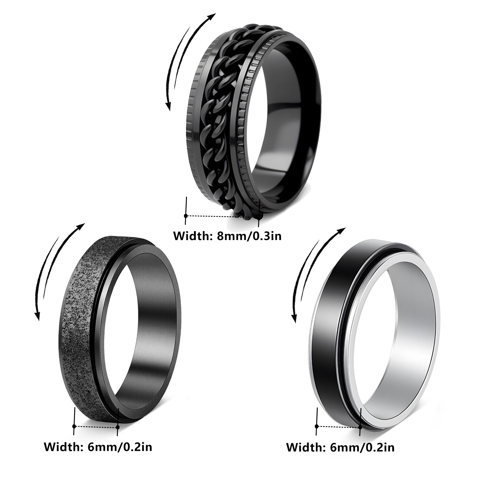 Europa y américa moda versátil retro alta atmósfera anillo pareja fecha acero inoxidable titanio acero pareja anillo anillo Application Scenario