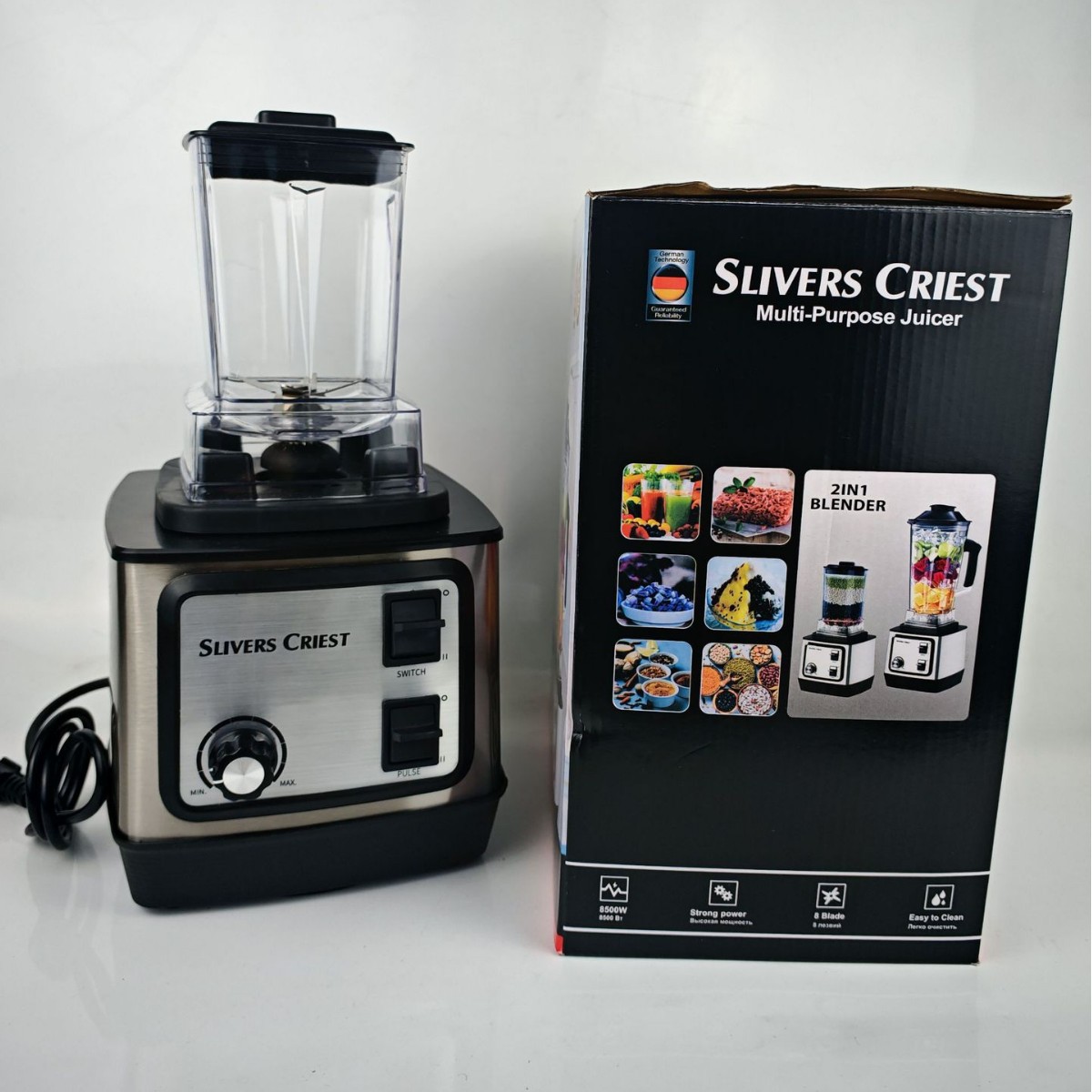 Cross-border export silent food processors, commercial double-cup high-power fruit and vegetable juicers, smoothie makers, household blenders details Picture