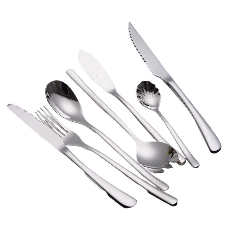 精致西式简约加厚方柄餐刀不锈钢西餐叉勺餐具牛排刀叉勺子详情图5