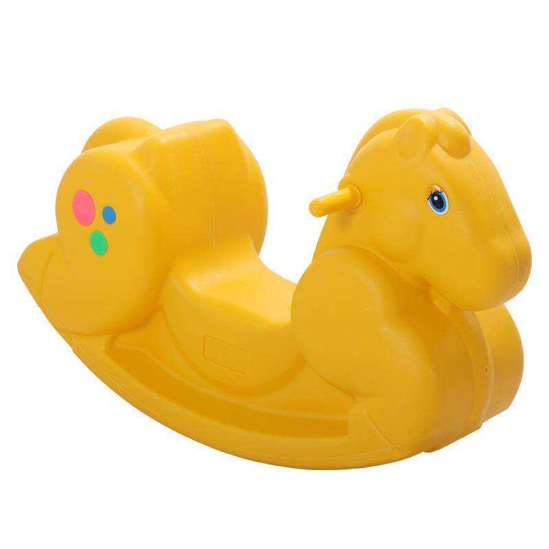 连体摇马木马儿童宝宝摇摇车婴儿一周岁礼物幼儿园玩具大号摇摇马白底实物图