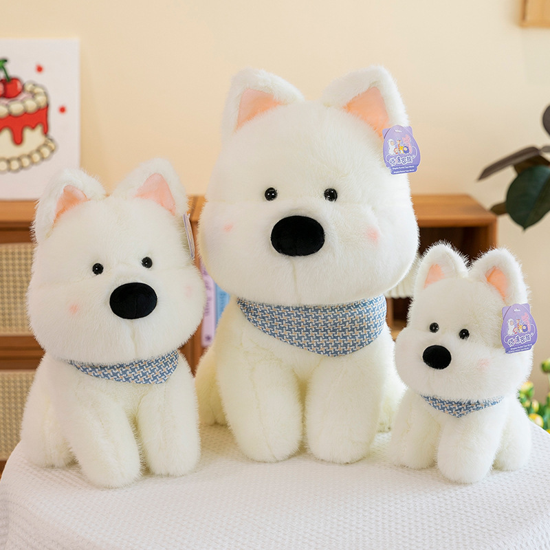 跨境新品西高地玩偶围巾小狗公仔八寸娃娃机白梗狗毛绒玩具批发产品图