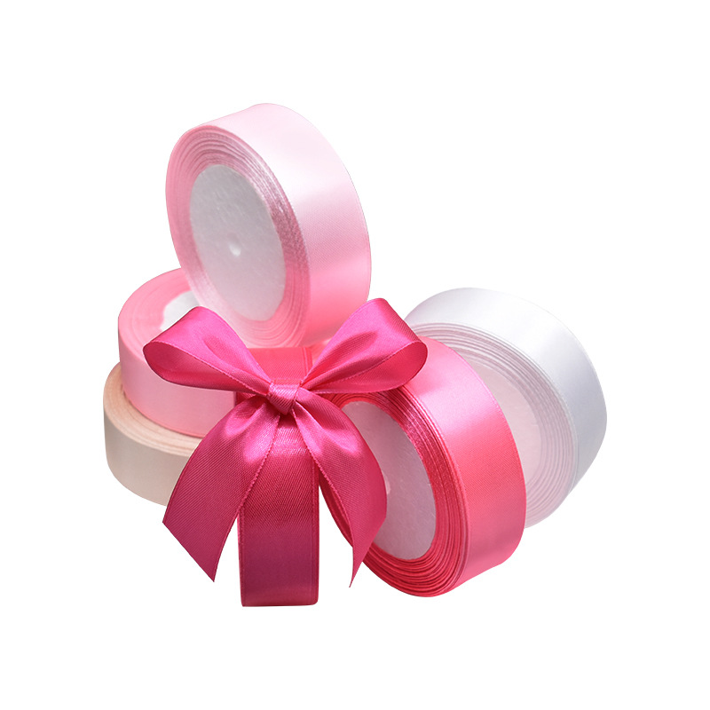 Factory special offer: 2.5cm ribbon gifts, flower packaging ribbons, polyester webbing, wedding cake ribbons, decorative silk Item Picture
