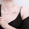 S925 sterling silver ribbon knot collarbone chain women's bow necklace, light luxury style design, high-end pendant sweater chain Application Scenario