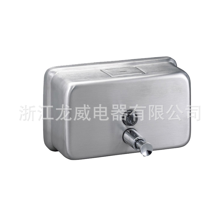 KINGWE手动不锈钢皂液器 酒店壁挂皂液瓶洗手液器皂液盒洗手液器白底实物图