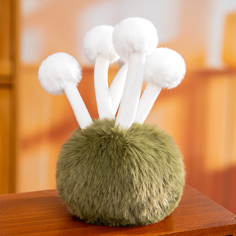 Enoki mushrooms, bamboo fungus, plush toys, wedding scattering dolls, office ornaments, plush toys, wholesale of trendy toys details Picture