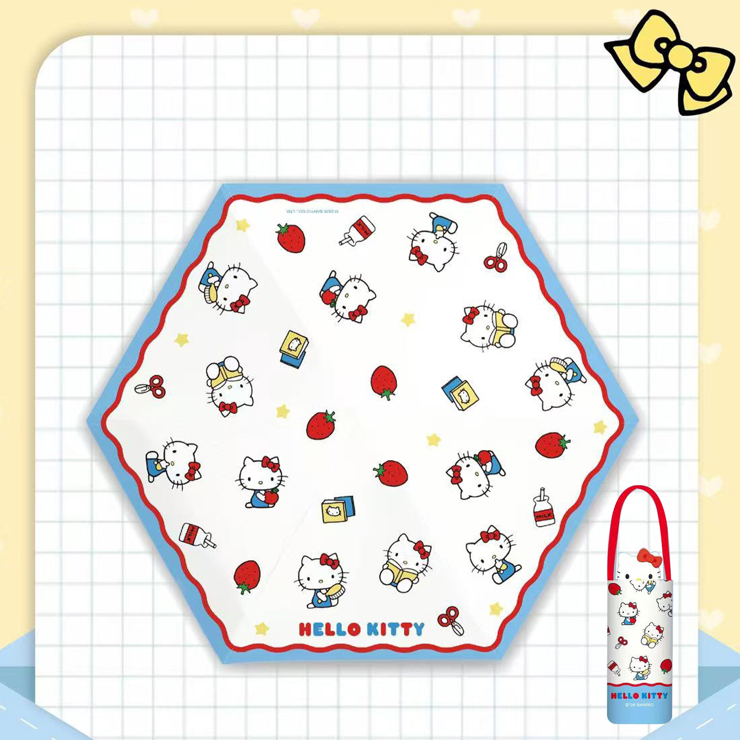 Sanrio officially authorized HelloKitty 50% off sun protection vinyl umbrella, cute and cartoonish Specification image