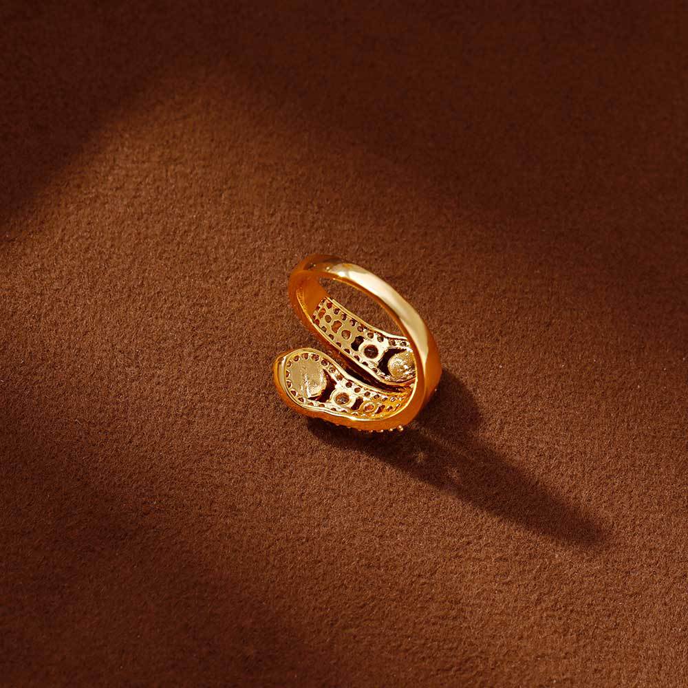 Hyacinth Fashion, light luxury, super sparkling Zircon snake-shaped opening ring, unique design for women, Hong Kong-style red agate ring, Douyin bestseller Application Scenario