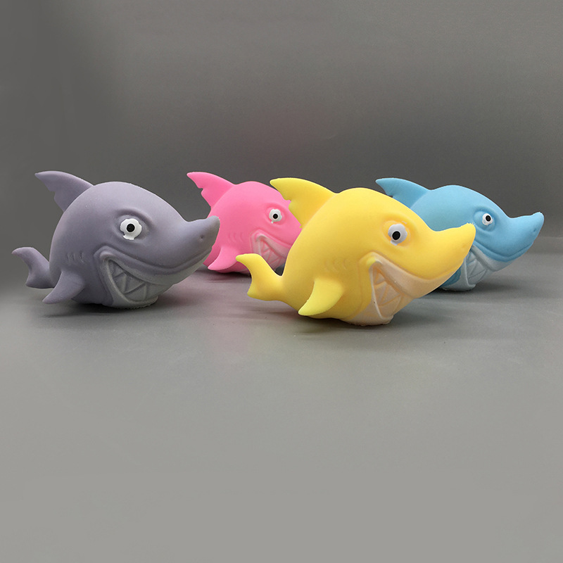 Cross-border source shark TPR soft rubber release soft and cute cartoon shark flour Kneading fun street stall stress-relieving toys details Picture