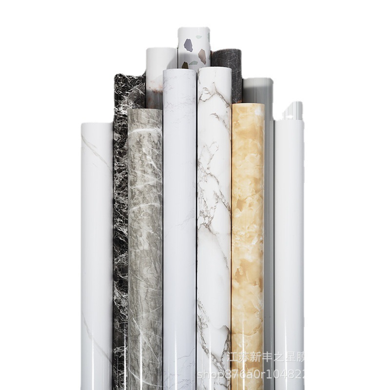 Marble-textured kitchen countertop scratch-resistant, wear-resistant and easy-to-clean stickers Item Picture