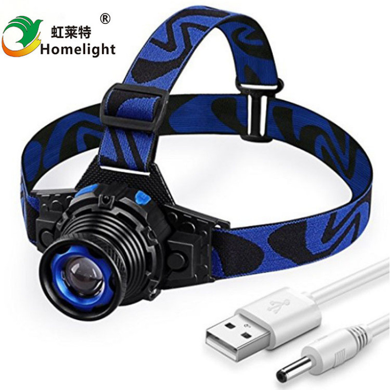 Cross-border built-in batería portátil ligero montar al aire libre camping led luz brillante recargable LED headlight