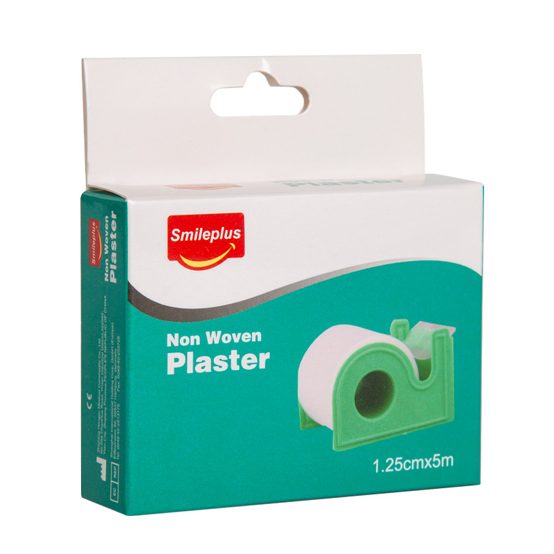 HY401 white non-woven tape (with knife holder)1.25m*5m Ordinary non-woven tape is comfortable and breathable Item Picture