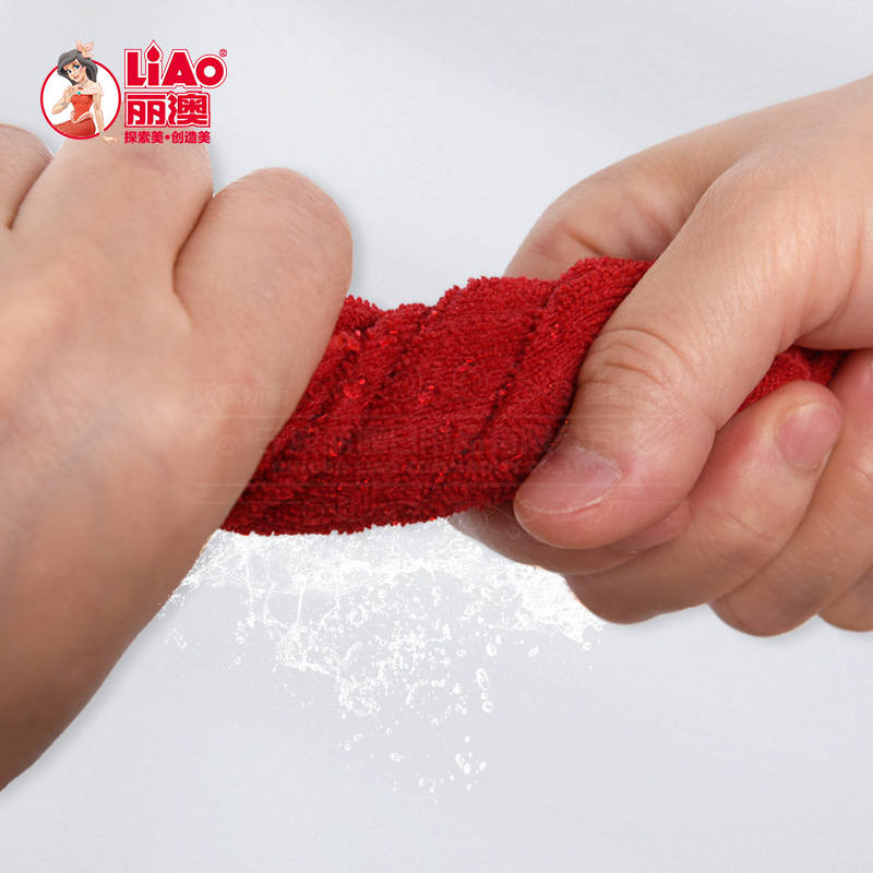LIAO Microfiber household rags, wood fiber dry and wet dual-purpose towels, kitchen oil-free cleaning dishcloths Specification image