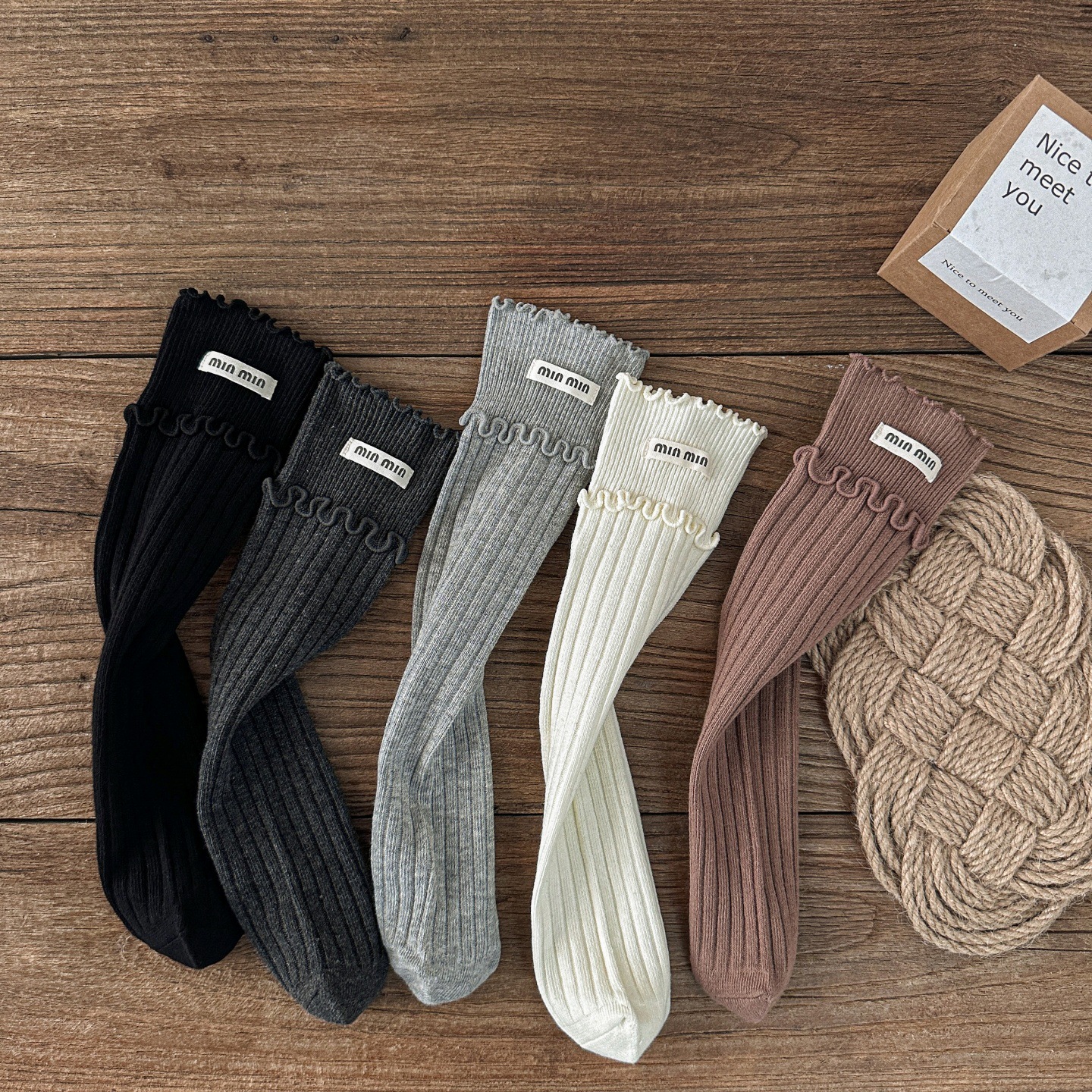 Children's Socks 2025 Autumn/Winter New mid-calf socks for girls, Korean-style double black fungus edge cloth label socks, baby pile socks