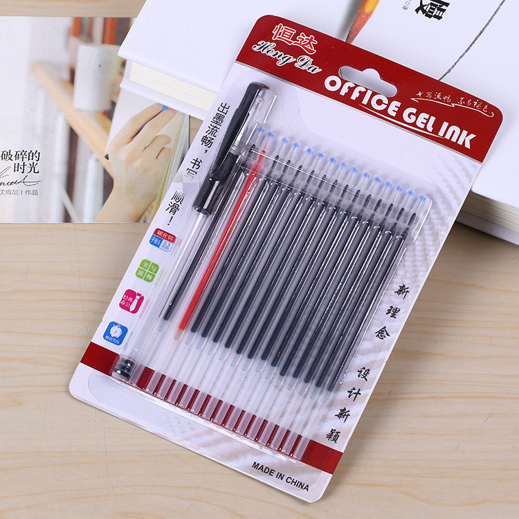 1+15 office signature pens, promotional advertising pens, black gel pens, student stationery, water-based pens wholesale