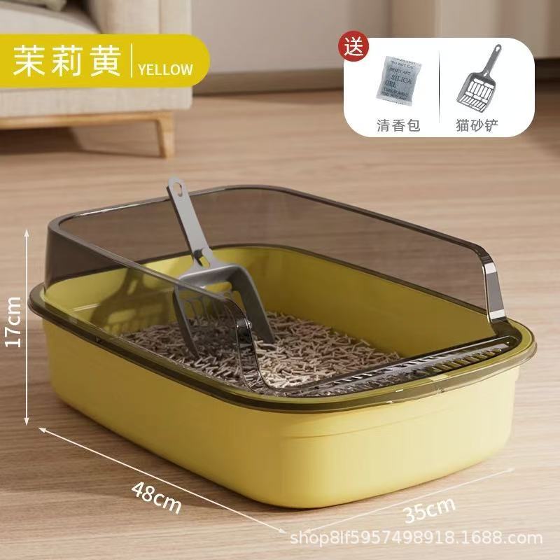 Baño de gato engrosado productos para mascotas lavabo de arena para gatos extra grande y anti-olor generator semi-cerrado lavabo de arena para gatos extra grande y anti-salpicaduras exteriores details Picture