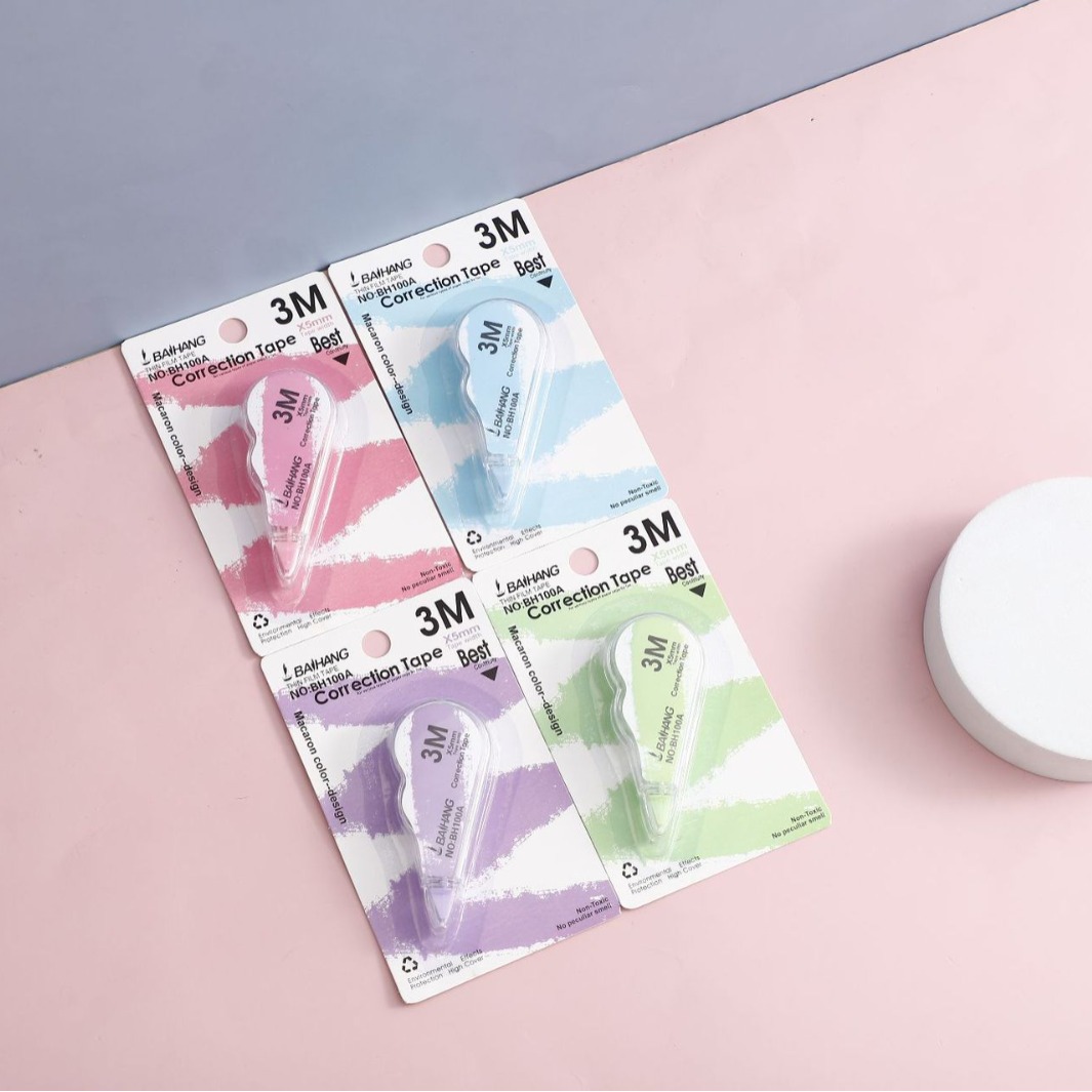 Creative cartoon correction tape, simple semi-transparent mini correction tape, non-breakable office and study supplies correction tape details Picture