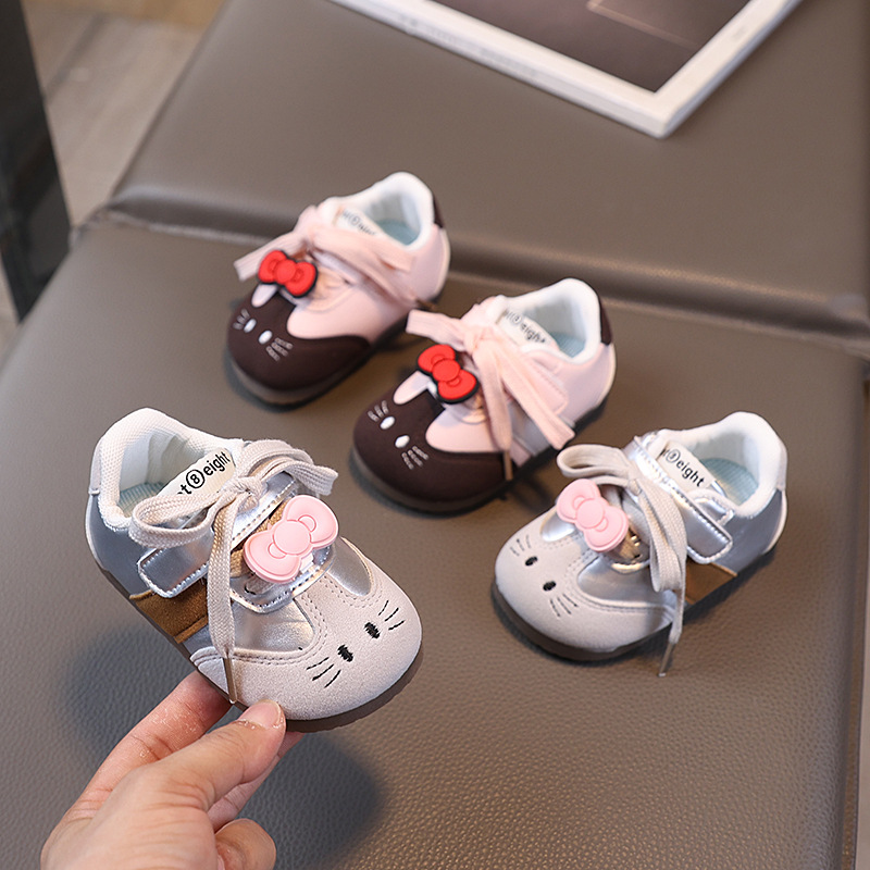 婴儿学步鞋秋季新款宝宝鞋子卡通猫女宝鞋1一3岁小女童鞋鞋子娃娃