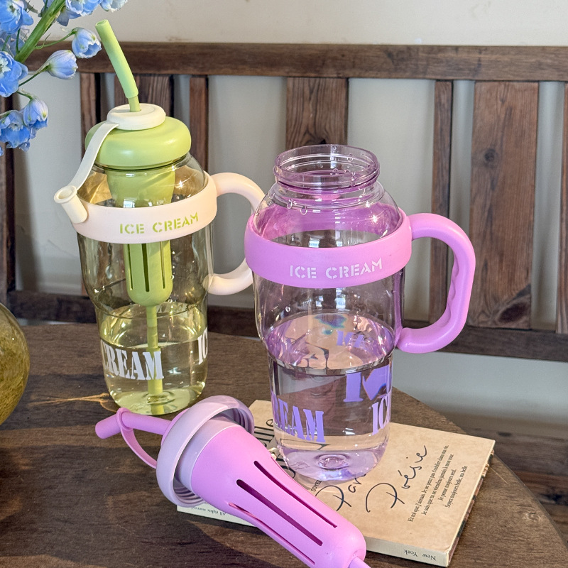 网红巨无霸吸管杯夏天大容量花茶杯高颜值便携冰霸杯随手塑料水杯细节图