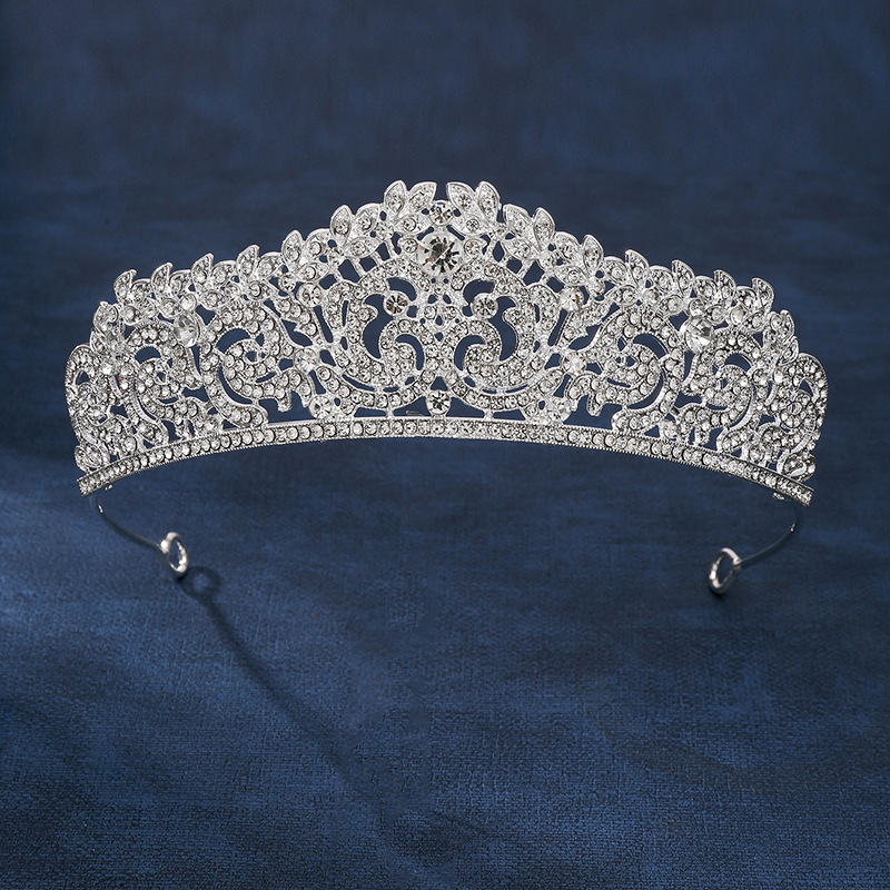 Hot-selling bride headwear International Station: Hot-selling silver crown bride crown wedding dress accessories, wedding hair accessories crown details Picture
