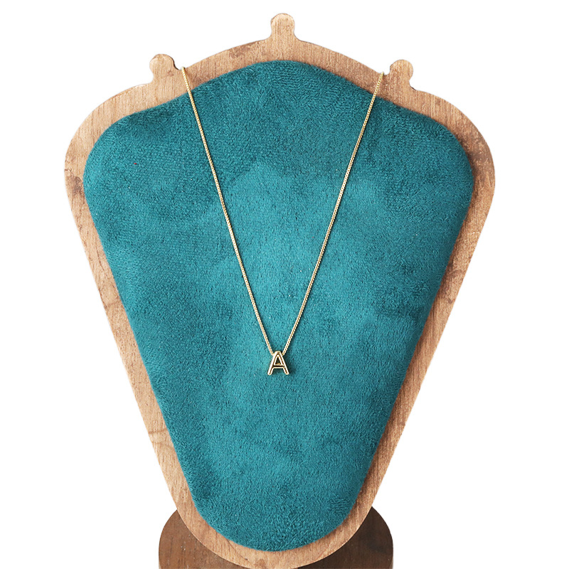 New cross-border necklace: 18k real gold zircon micro-inlaid bubble balloon diy English name 26-letter pendant Item Picture