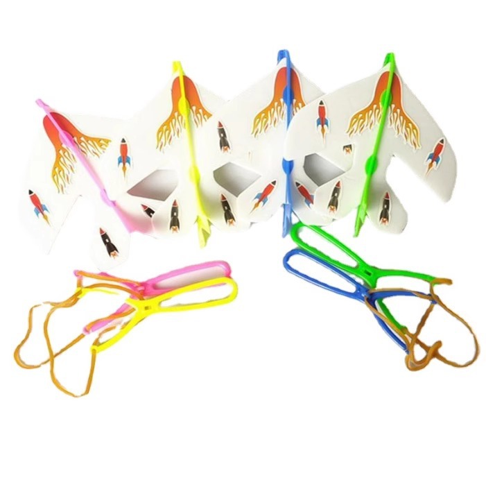 Elastic flash aircraft with lights, spinning and bouncing, street stall children, kids, boys, children's park street stall small toys Application Scenario