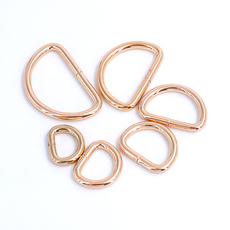 In-stock iron wire D-buckle luggage, hardware, bag accessories, D-shaped buckle shoulder strap, key, semi-circular metal D-shaped ring buckle Item Picture