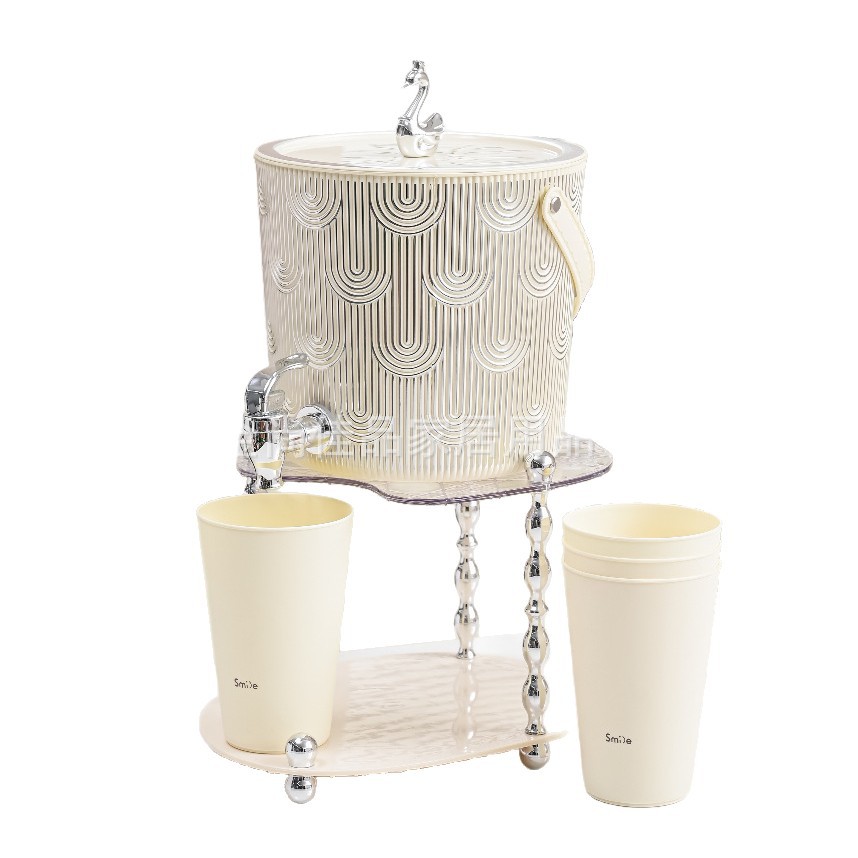 water pot Large-capacity, light luxury water ripple cold water bottle with faucet, household cold water bottle, juice bucket, beverage bucket Item Picture