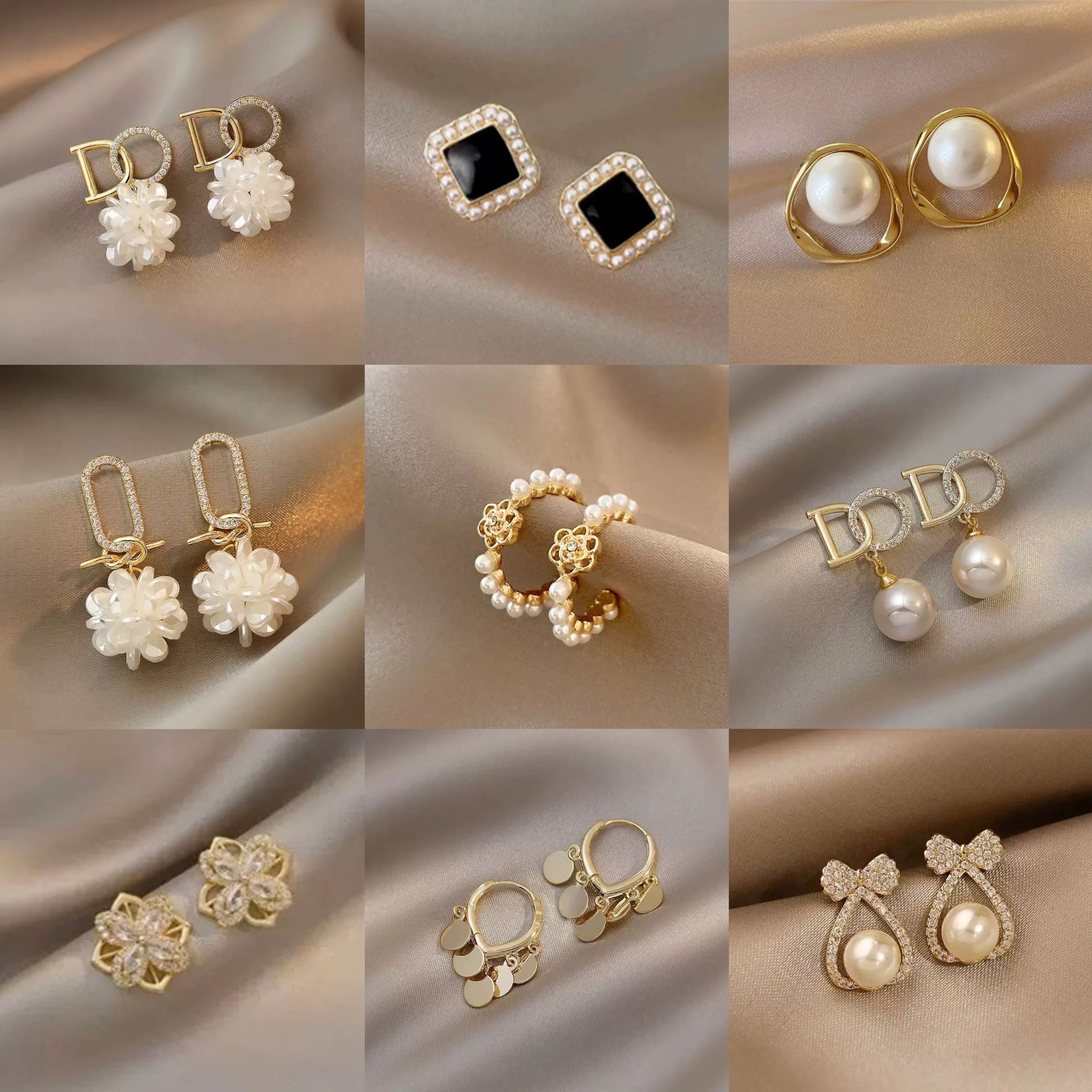 s925 Silver Needle Korean version new bestseller Girls' earrings, simple and elegant, versatile stud earrings, Douyin same style earrings wholesale