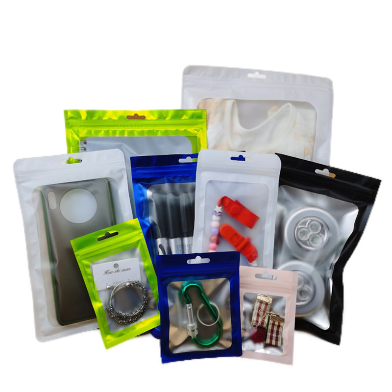 Accessory bags, colored self-sealing bags, frosted yin-yang aluminum foil bags, digital electronic product packaging bags, fishing gear accessory bags Item Picture