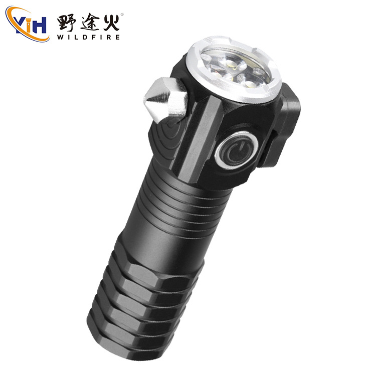 Nuevo estilo tres ojos pequeño cañón de acero pen clip linterna portátil USB linterna recargable al aire libre camping ciclismo LED fuerte linterna magnética Application Scenario