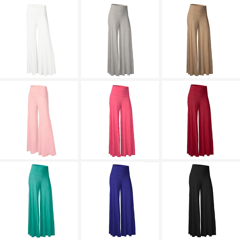 Amazon Women's ice silk wide-leg pants, plate-size yoga pants, fitness loose pants, 2024 bestsellers, cross-border style details Picture