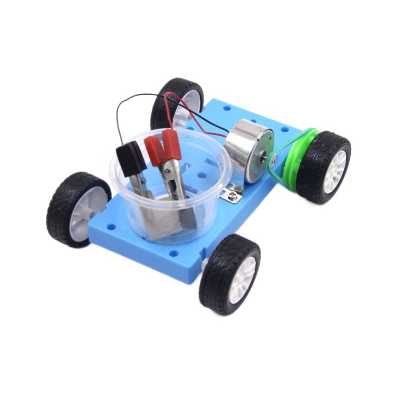 科技小制作新能源车科学实验玩具拼装科技发电机制作盐水车材料包白底实物图