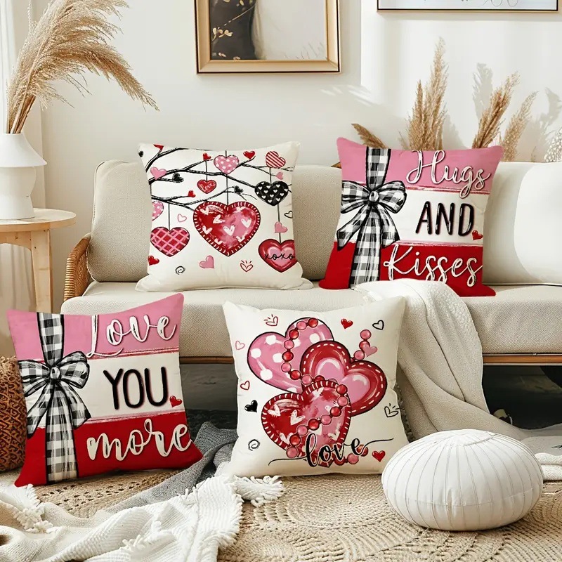 Cross-border InS-style foreign trade best-selling romantic heart-shaped love Valentine's Day pillowcase for living room, sofa and bedroom decoration