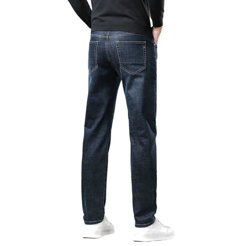 Comfortable straight-leg jeans for men, slim and form-fitting summer fashion jeans Item Picture