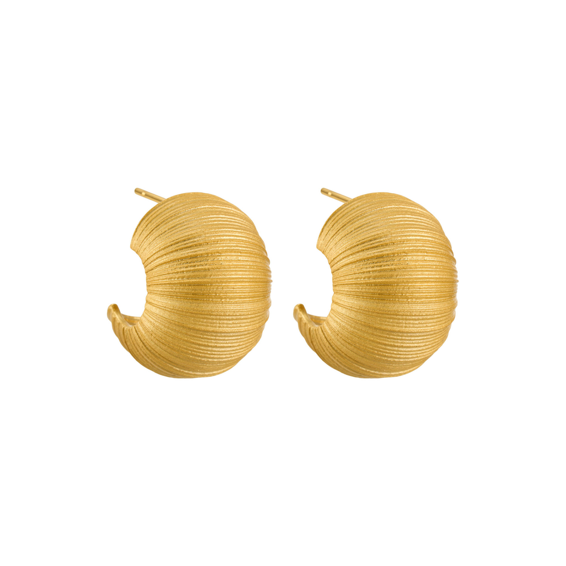 Fuente de fábrica vintage cepillado C redondo curvo pendientes oro y plata dos colores s925 agujas de plata nicho premium earpieces Item Picture