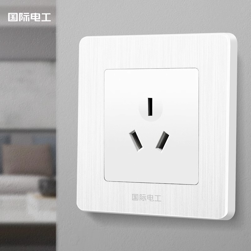国际电工86型16a插座家用3插大功率一开带三孔空调热水器专用插座细节图