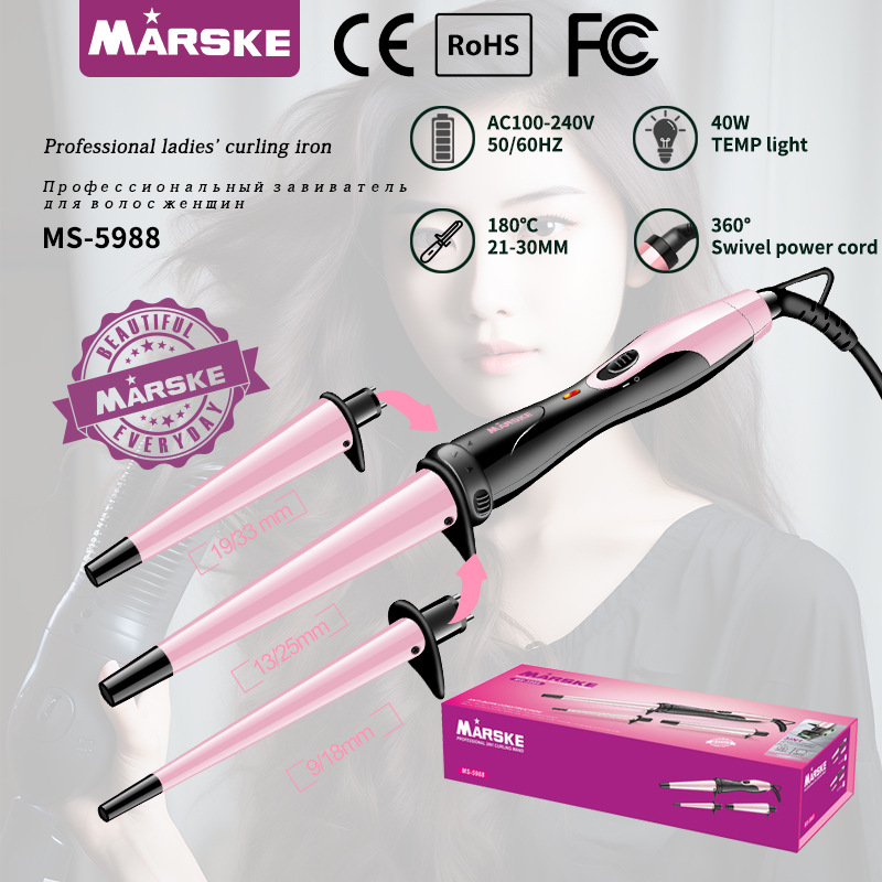 MARSKE MS-5988 New multi-functional curling iron Set, non-damaging ceramic curling iron, Big Wave Wonder, Cross-border