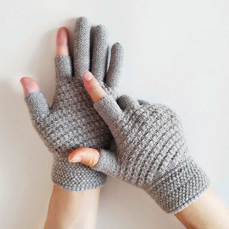 Winter cycling cold-proof and warm plush gloves for girls, cute student Japanese-style touch screen full-finger cotton gloves, winter wholesale Specification image