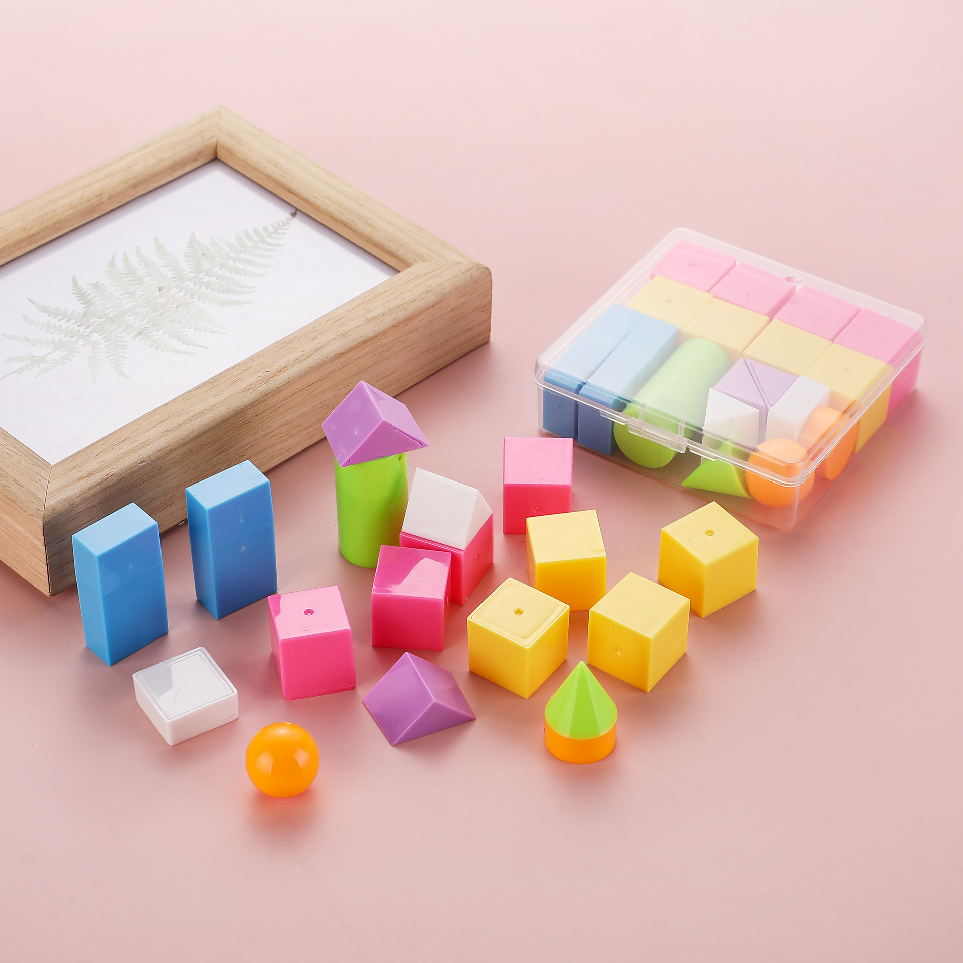 Pioneer shif9823 Primary School Mathematics Teaching Aid Geometric Model Kindergarten Children's Observation Building blocks details Picture