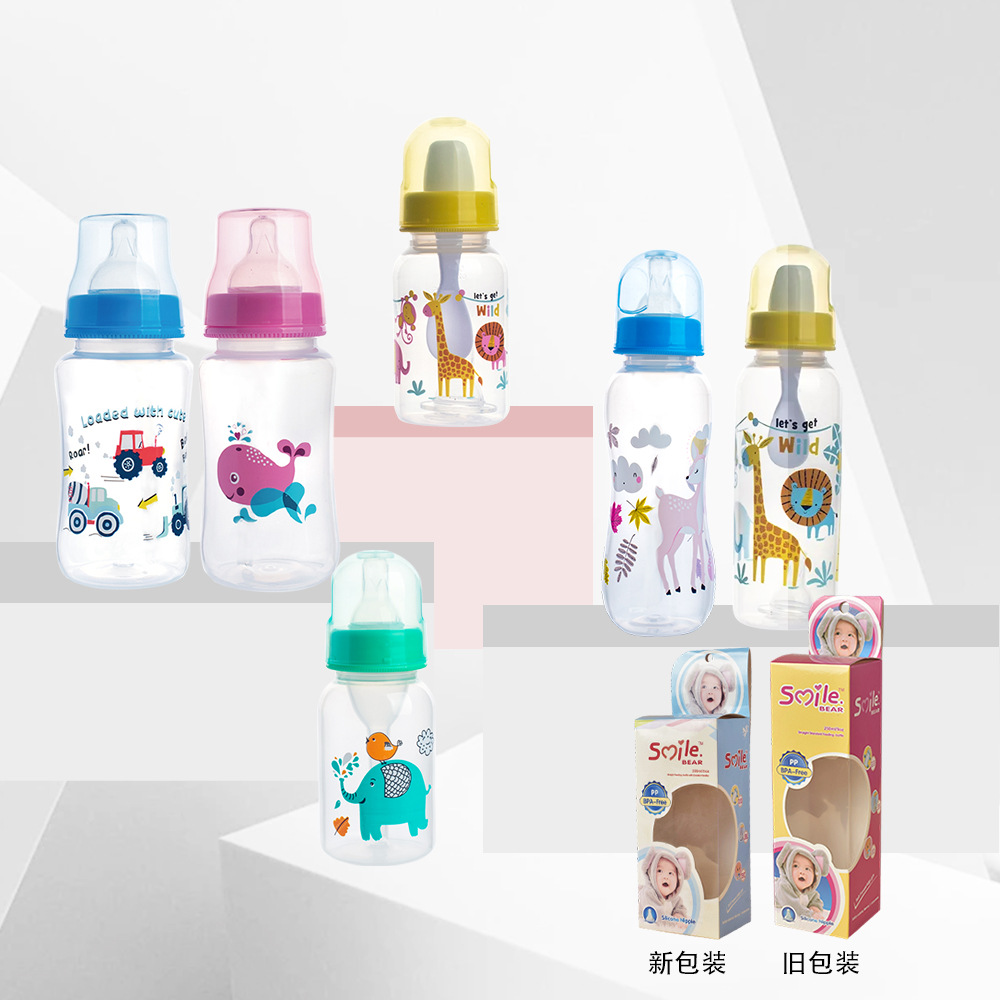 Factory wholesale of food-grade plastic PP baby bottles for newborns, anti-inflation label wide-mouth baby bottles details Picture