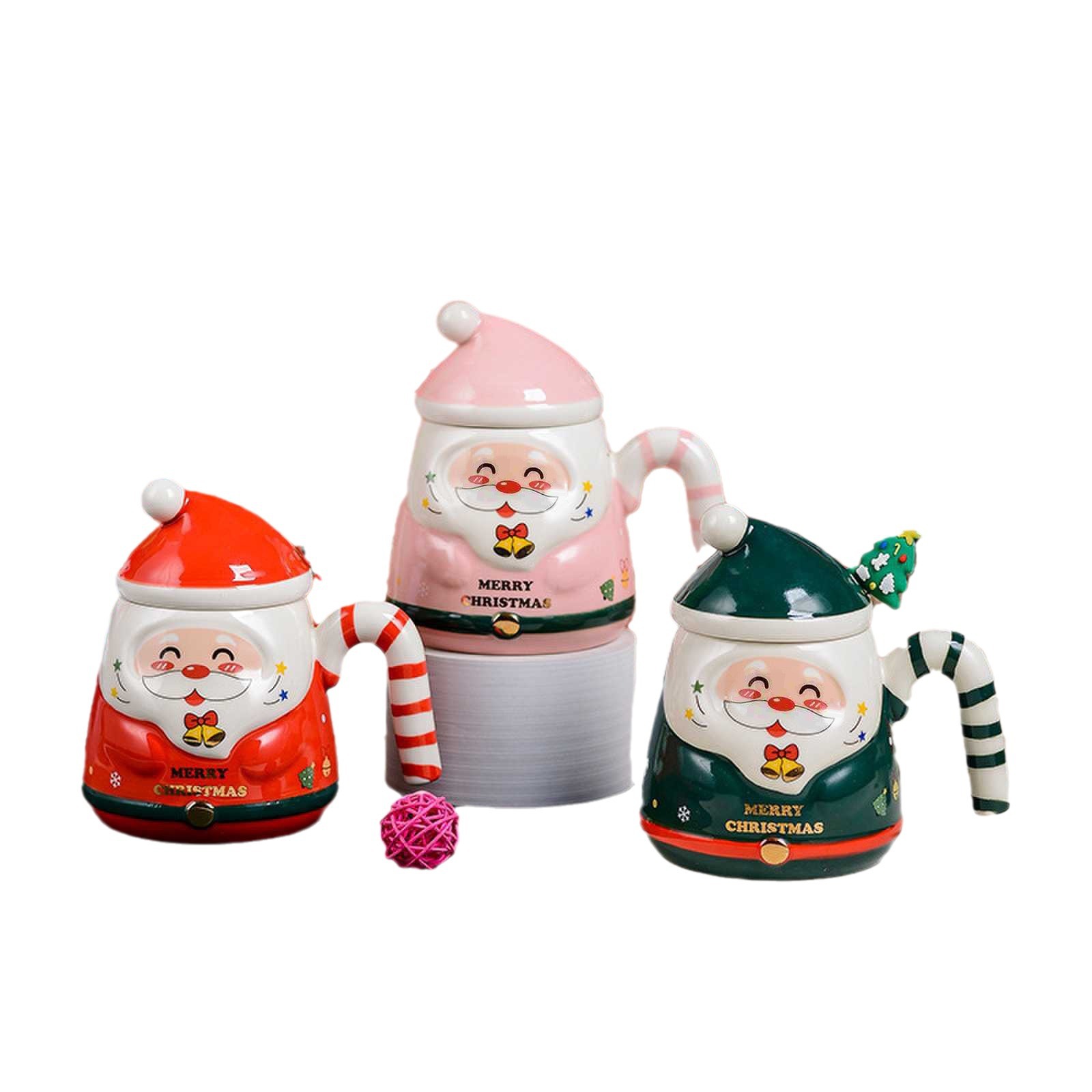 Festival cartoon Santa Claus ceramic cups, ins creative water cups, cute mugs, foreign New Year gift cups Item Picture
