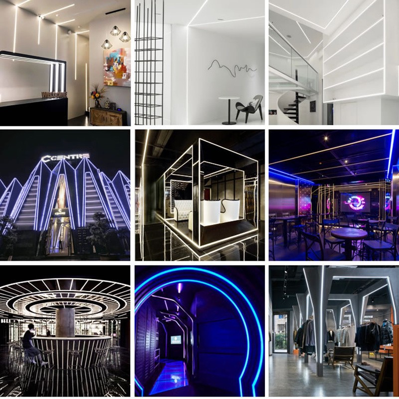 Silicone rubber light strip sleeve 24v low-voltage outdoor waterproof lighting project curved arc-shaped line light flexible soft light strip Specification image